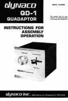Dynaco QD-1 - Owners Manual